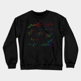 Neurotransmitters Happy Chemicals Tie Dye Sticker Sheet Crewneck Sweatshirt